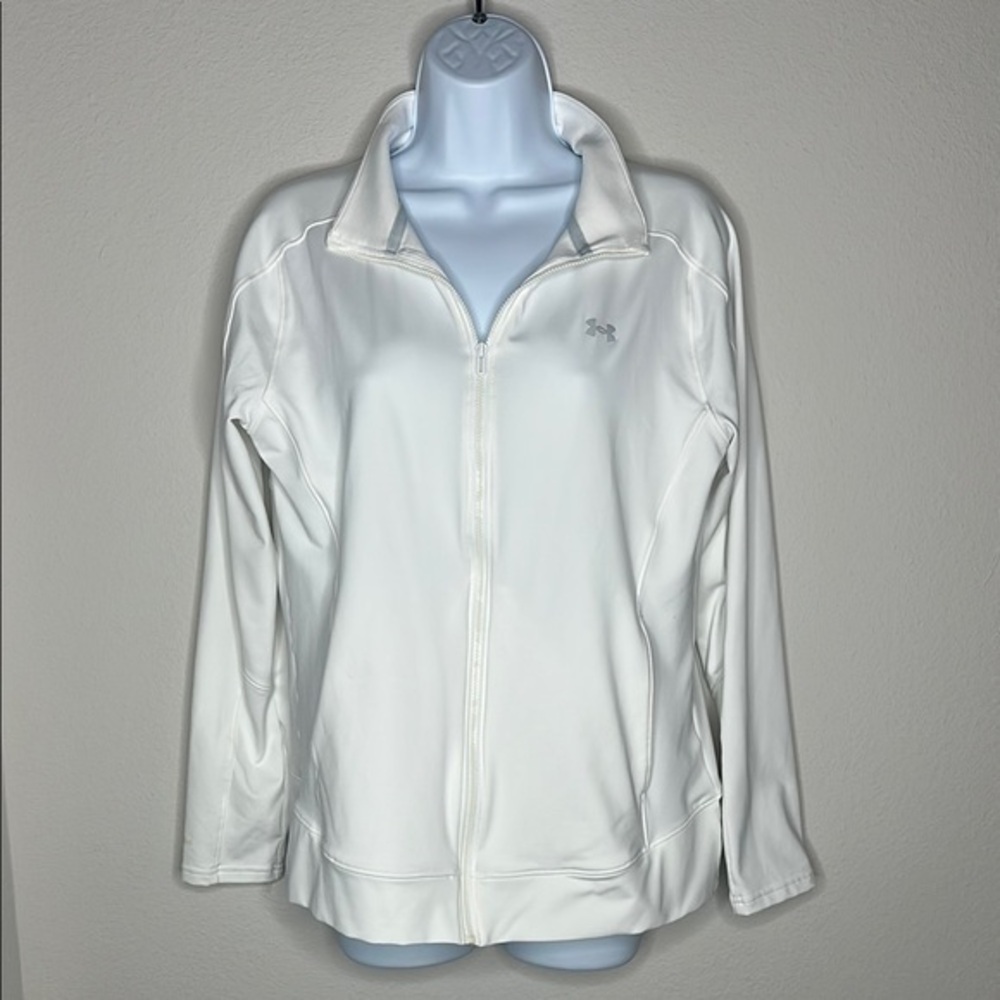 Under Armour White Relaxed Polo Sweatshirt